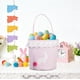 thumbnail image 5 of Bolsa de almacenamiento para conejos de Pascua - Cesta de tela rosa o azul con asas para búsquedas de huevos y decoración navideña, 9x9 pulgadas, 5 of 6