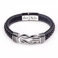 thumbnail image 1 of Pulsera de cuero de acero inoxidable para viajeros de moda europea y americana Pulsera de acero inoxidable con giro magnético lovemyson para hombre, 1 of 5