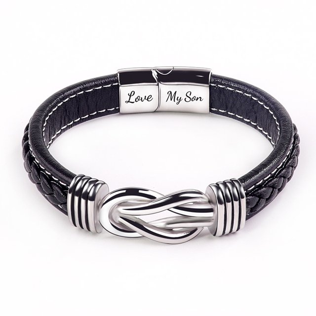 Pulsera de cuero de acero inoxidable para viajeros de moda europea y americana Pulsera de acero inoxidable con giro magnético lovemyson para hombre