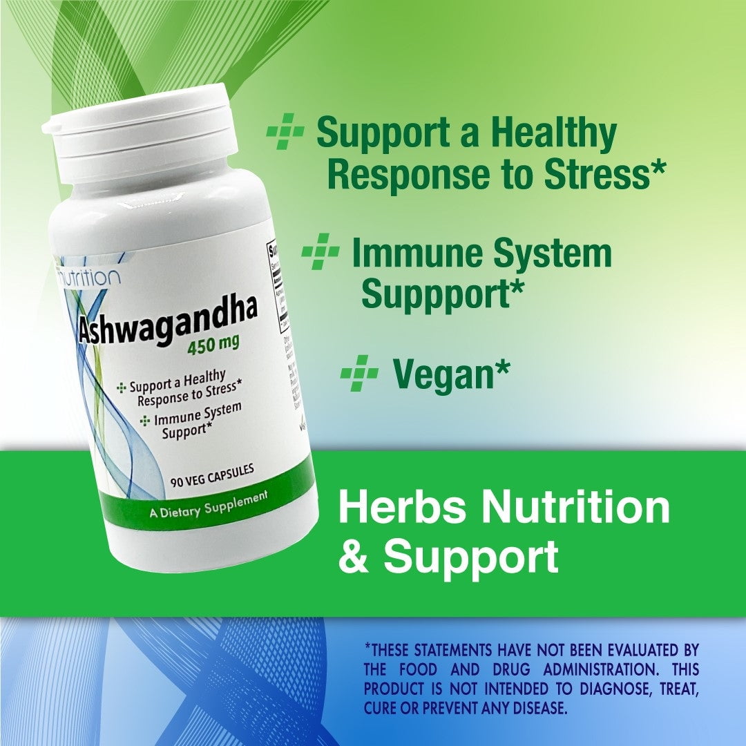 Nutri Plus Fit Ashwagandha 450 mg Veg Caps Immune and Stress System Support