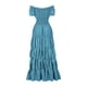 thumbnail image 4 of Faldas largas Vestido largo informal para mujer, con cordones, cuello oblicuo, color sólido, ajuste holgado, traje de vacaciones Kuymtek Azul T M para Mujer, 4 of 6