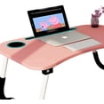 thumbnail image 1 of Notebook table, dormitory with small desk, bed with laptop table, folding table, small dormitory, with cup slot (60 x 40 cm), 1 of 7