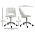 thumbnail image 3 of Vinsetto Armless Office Chair Swivel Computer Desk Chair, Cream White, 3 of 10