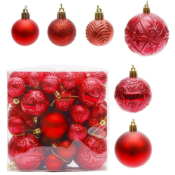 ESULOMP Christmas Balls Ornaments, 50Pcs Xmas Tree Decorations, 60mm/2.36" Shatterproof Christmas Tree Ornaments Hanging Ball for Holiday Wedding Party Decoration