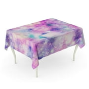 KDAGR Pink Girly Starry Galaxy in Unicorn Coloursseamless Pattern Blue Space Tablecloth Table Desk Cover Home Party Decor 60x104 inch