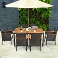 thumbnail image 3 of Gymax 7PCS Rattan Outdoor Dining Set Patio Furniture Set w/ Cushions Umbrella Hole, 3 of 10
