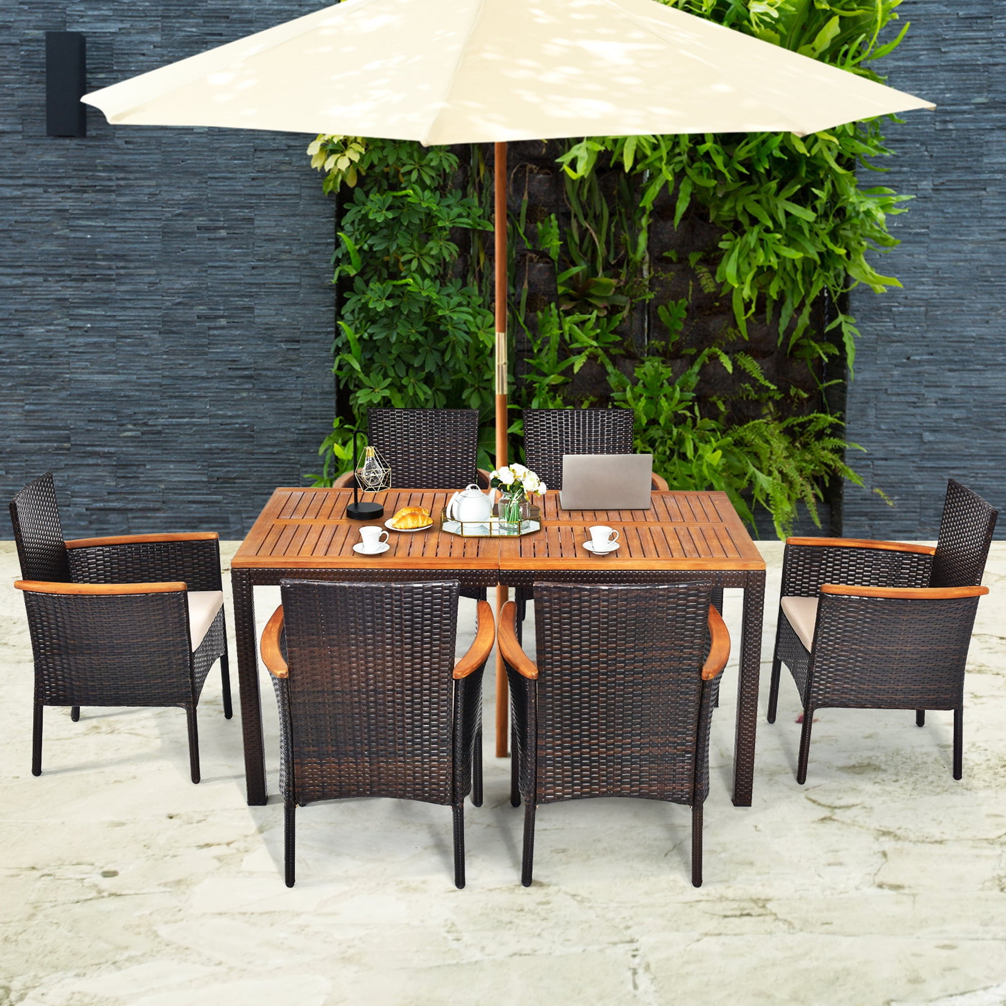 Garden dining set rattan sale