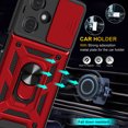thumbnail image 6 of FIEWESEY for One Plus Nord N30 5G Case,Shockproof with 360 Degree Ring Stand & Slide Lens Cover & Support Magnetic Car Mount for One Plus Nord N30 5G(Red), 6 of 6