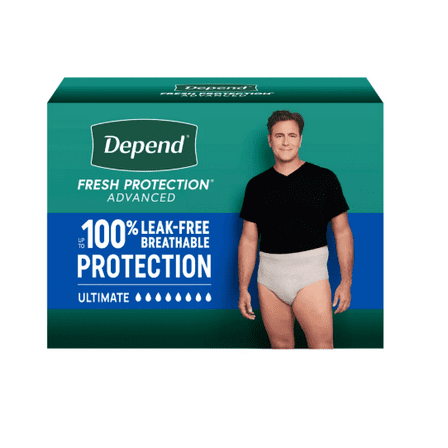 Depend Fresh Protection Advanced Incontinence Underwear for Men, Ultimate Absorbency Size M/L (32–42)  72 ct