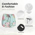 thumbnail image 6 of Lsque Vintage Floral Printed Women's Running Shorts with Liner Pockets,Elastic Quick Dry Workout Athletic Gym Yoga Shorts,Womens High Waist Shorts-Large, 6 of 9