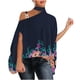 thumbnail image 1 of Tops Para Mujer, Camisas de Manga Larga, Blusas Con Hombros Descubiertos, Informal, Media Manga de Murciélago, Cuello Halter, Estampado, Jersey Suelto Liso Odeerbi  ODB153582, 1 of 5