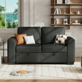 thumbnail image 4 of CHITOOMA 60'' Pull Out Sofa Bed Convertible Sleeper Couch with Charging Port, Upholstered Sectional Sofa with 2 Pillows, Reclining Sofas for Living Room, Black, 4 of 8