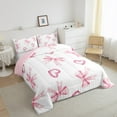 thumbnail image 3 of Castle Fairy Female Men Women Dreamy Bowtie 3 Pieces Queen Comforter Set,Love Heart Print Ultra Soft Bedding Sets,Stars Print Bedding Comforter Set Breathable,Super Cozy Room Decor,Reversible, 3 of 8