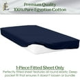 thumbnail image 2 of Short Queen Size Extra Deep Pockets Fitted Sheet Only - 1000-Thread Count 100% Pure Egyptian Cotton, 18 inches Deep Pockets Fitted Sheet, Soft, Sateen Weave - Navy Blue Color, 2 of 7
