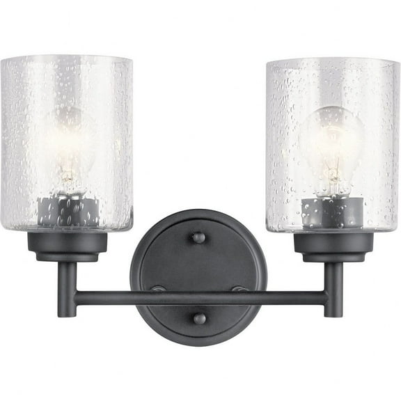 2 Light Vanity Light Approved for Damp Locations with Contemporary Inspirations 12.75 inches Wide-Black Finish Bailey Street Home 147-Bel-4187375