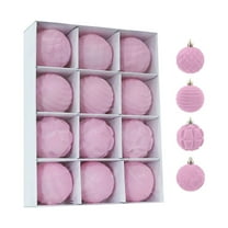 Yhmxh Velvet Christmas Ball Ornaments, 2.36 Inch Flocked Christmas Balls Shatterproof Decorative Christmas Tree Ornaments, Hanging Ornaments Set for Xmas Tree Holiday Wedding Party Decor