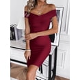 thumbnail image 2 of Women's Rayon Off Shoulder Bandage Bodycon Party Dress, 2 of 6