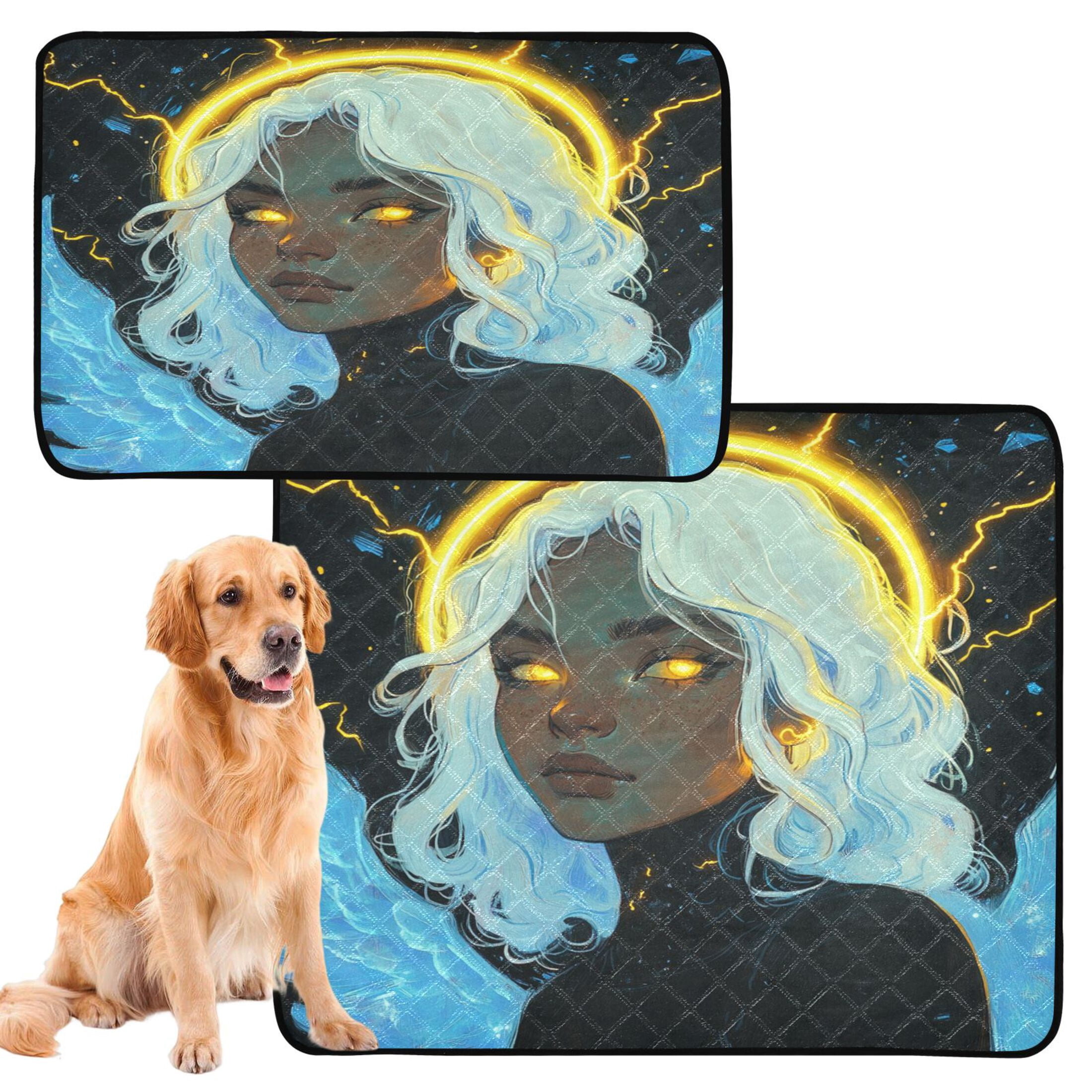 Qxltty An Angelic Figure with Wings Cat litter Pads Pet Set of 3 Diaper Mats Center Anti-leakage Layer Absorbent Soft and Comfortable