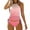 Pink, variant on Sngxgn Womens Scoop Neck Racerback High Waisted Bikini Sets Two Piece Swimsuit Tummy Control Bathing Suit(Mint Green,M)