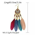 thumbnail image 3 of RSAMD Women Bohemian Boho Ethnic Rainbow Flower Feather Tassel Dangle Earrings Gift-4#, 3 of 5