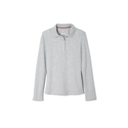 Girls Long Sleeved Uniform Shirts French Toast Girls School Uniform Long Sleeve Picot Collar Interlock Polo Shirt (Little Girls & Big Girls) ()