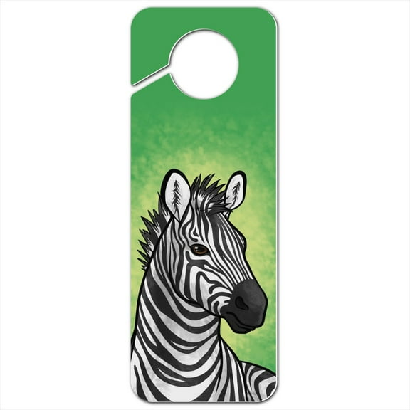 Zebra Face Plastic Door Knob Hanger Sign