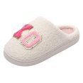 thumbnail image 5 of Fuzzy Slippers for Women Men Valentine's Day Funny Print Matching Slipper Platform Memory Foam Slip on House Shoes White 6, 5 of 5