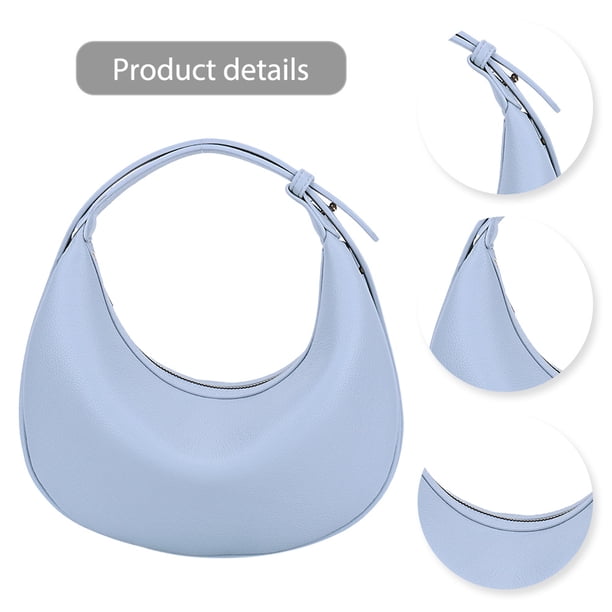 Bolso Hobo Mano Cuero PU Color Sólido Con Cierre Masa
