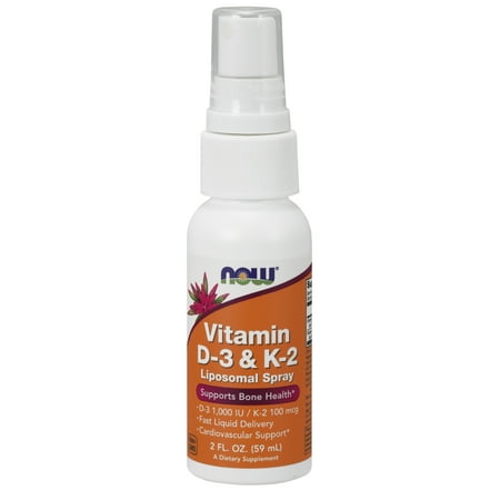NOW Supplements, Vitamin D-3 & K-2 Liposomal Spray, (Liposomal Vitamin C Best Brand)