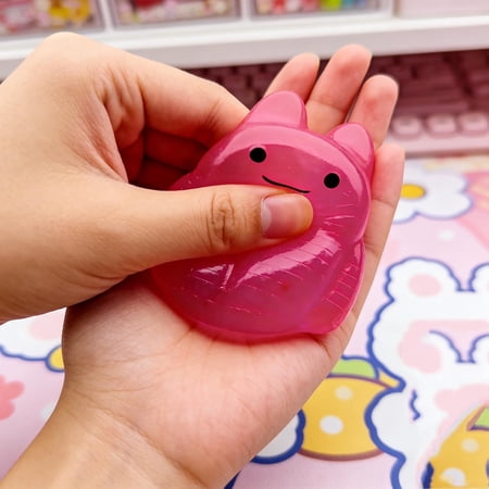 Diceymbol 3.15 Inch Crystal Bubble Rabbit Slow Rebound Squeeze Translucent Texture Calming Comfort Portable Stress Relief for Work Breaks Commutes & Quiet Home Moments