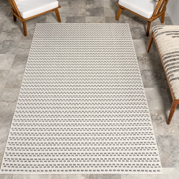 nuLOOM Halsey Geometric Indoor/Outdoor Area Rug, 5' x 8', Halsey Cream