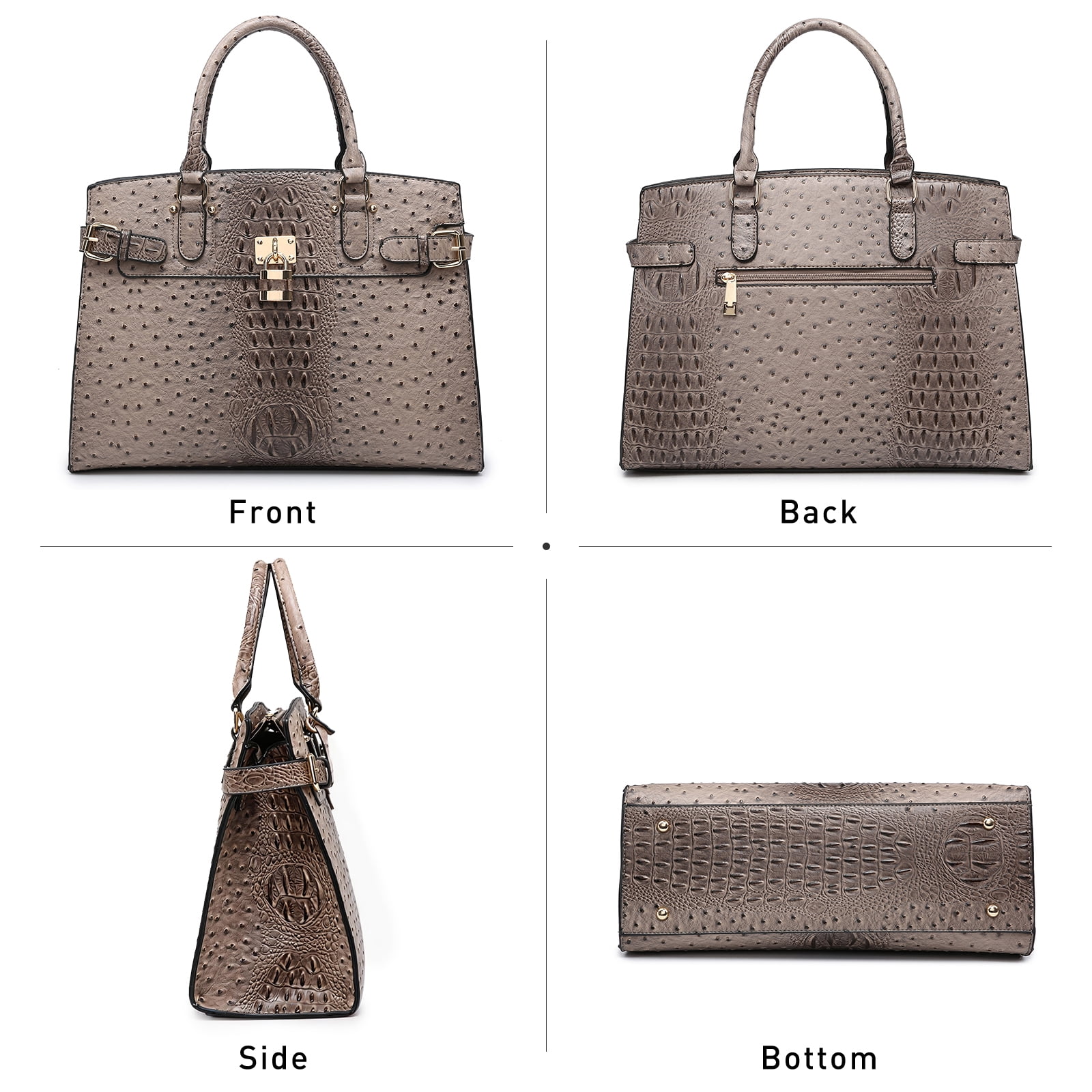 Top Handle Tote Handbags Work Shoulder Bags with Matching Wristlet Wallet for Women