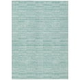 thumbnail image 2 of 8' X 10' Turquoise Teal Blue And Gray Striped Washable Indoor Outdoor Area Rug, 2 of 5