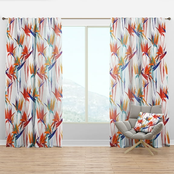 Designart 'Tropical Bright Mood II' Tropical Curtain Panel