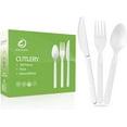 thumbnail image 2 of YNTVV-Disposable Cutlery Set [160 Pcs] BPI Certified Utensils Set with 60 Compostable Forks, 50 CPLA Spoons and 50 Disposable Knives, Eco-Friendly Compostable Cutlery for Outdoor, Party, Camping & Da, 2 of 2