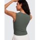 thumbnail image 2 of Remera CRZ YOGA sin mangas con cuello alto acanalado en gris salvia, talle S, 2 of 5