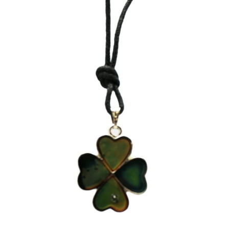 4 Leaf Clover Shamrock Necklace - Four Leaf Clover Fashion Jewelry Mood Necklace