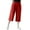 Red, variant on Lroveb Capri Pants for Women, Womens Linen Wide Leg Pants, Solid Casual Pocket Pants Elastic Waist Loose Cropped Trousers Black