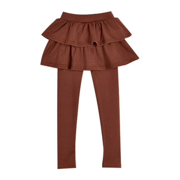 NLLSHGJ Teen Dresses Fall Kids Girls Warm Cute Cake Culottes Leggings with Ruffle Tutu Skirt Pants Little Girls Footless Leggings with Ruffle Tutu Skirt Pants Flower Girl Dresses Toddler 2T-3T
