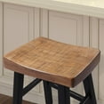 thumbnail image 5 of Furniture of America Quyra Solid Wood Indoor Saddle 30.5-inch Bar Stools, Brown and Black (Set of 2), 5 of 6