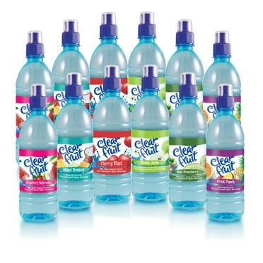 Clear Fruit Water - Variety Pack - 12 Flavored Water Bottles of 16.9 fl oz Each - Liquid Hydration Refreshing and Delicious