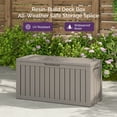 thumbnail image 4 of Waykar Deck Box 80 Gallon Gray, Waterproof Lockable Steel Outdoor Storage Box for for Patio Furniture, Pool Toys, Garden Tools and Outdoor Cushions, 4 of 8
