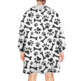 thumbnail image 2 of Paw Prints and Bones Wearable Oversized Blanket,Wearable Blanket Hoodie for Adults,Cozy Hooded Blankets with Super Pockets,Super Warm Fuzzy Pullover for Women & Men, 2 of 6