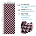 thumbnail image 2 of Black and Pink Checkerboard Pattern Hot Yoga Mat Towel Non Slip for Hot Yoga - Quick-Drying Yoga Mat Cover with 4 Corner Pockets with Travel Bag - Hot Yoga Towel Non Slip 74"x26", 2 of 6