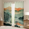 thumbnail image 2 of jejeloiu Chic Natural Scenery Black Out Curtains,Ink Painting Aesthetic Curtains Pack of 2 (42x63 Each),Teal Orange Bedroom Curtains For Adult,Super Cozy Room Decor, 2 of 6