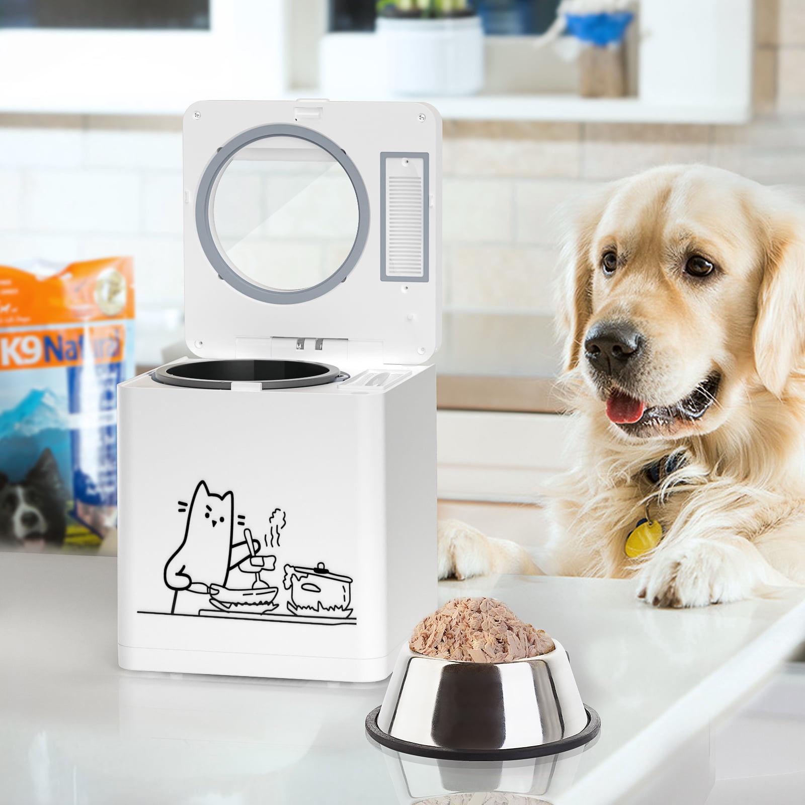 Auto Pet Food Maker – 2.5L All-in-One Food Processor for Dogs & Cats, Silent & Odor-Free, Custom Timer, Self-Cleaning, Safe Design