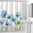thumbnail image 4 of Blue Poppy Fabric Shower Curtain Spring Flowers Washable Shower Curtains for Bathroom, Waterproof Bath Curtain with Hooks Home Decor 36x72in, 4 of 8