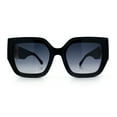 thumbnail image 5 of Womens Diva Oversized Thick Temple Jewel Hinge Fashion Plastic Sunglasses Black - Smoke, 5 of 8