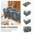 thumbnail image 2 of Yayeee Collapsible Cube Storage Bin with Lid Fabric Closet Decorative Basket with Handles, Navy Blue Peacock Pattern, 2 of 7