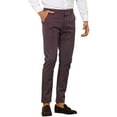 thumbnail image 5 of INSPIRE CHIC Stripes Dress Pants for Men's Slim Fit Business Flat Front Chino Trousers 32 Burgundy, 5 of 5